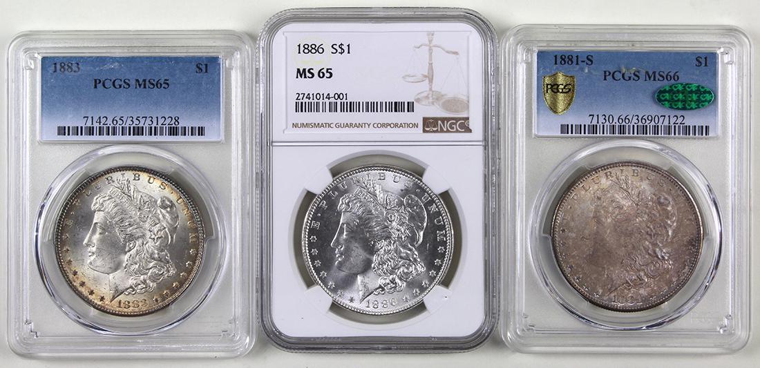 3 U.S. Morgan Silver Dollars (1 of 2)