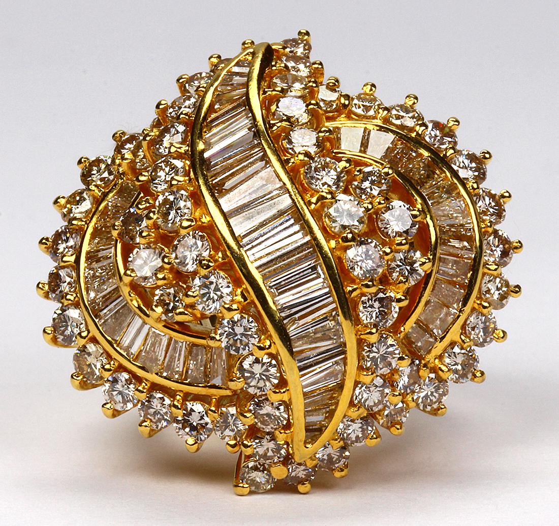 Diamond and 18k yellow gold ring (1 of 6)