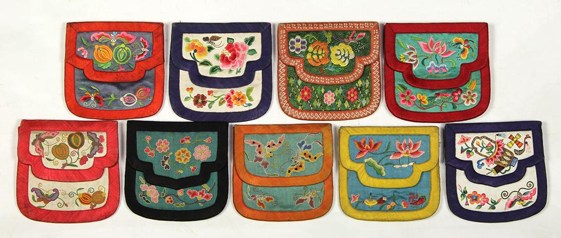 Chinese Embroidered Silk Wallets (1 of 3)