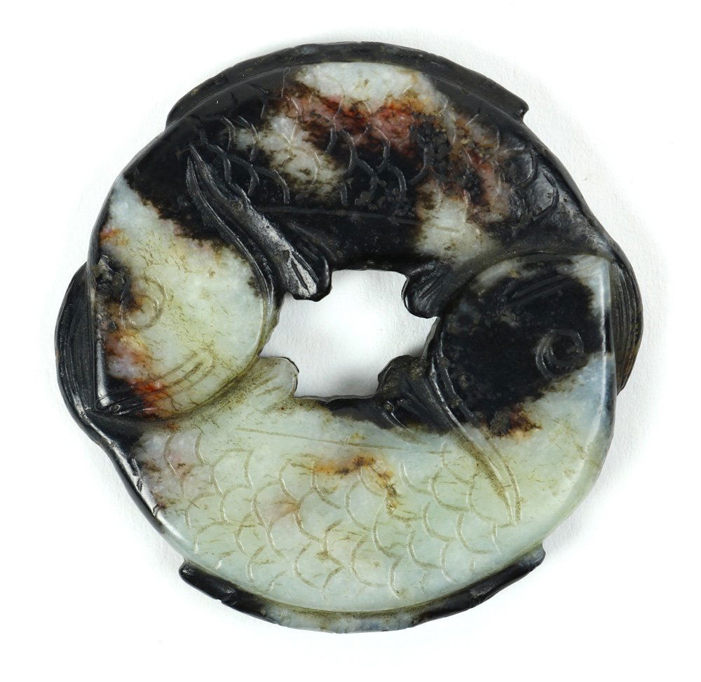 Chinese Hardstone Disc, Fish (1 of 3)