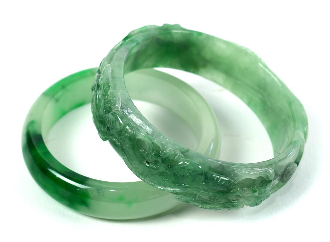 Two Chinese Hardstone Bangles (1 of 2)