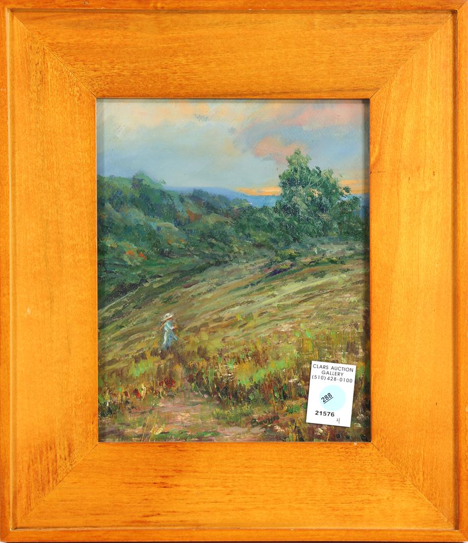 Painting, Figure in Field at Sunset (1 of 1)