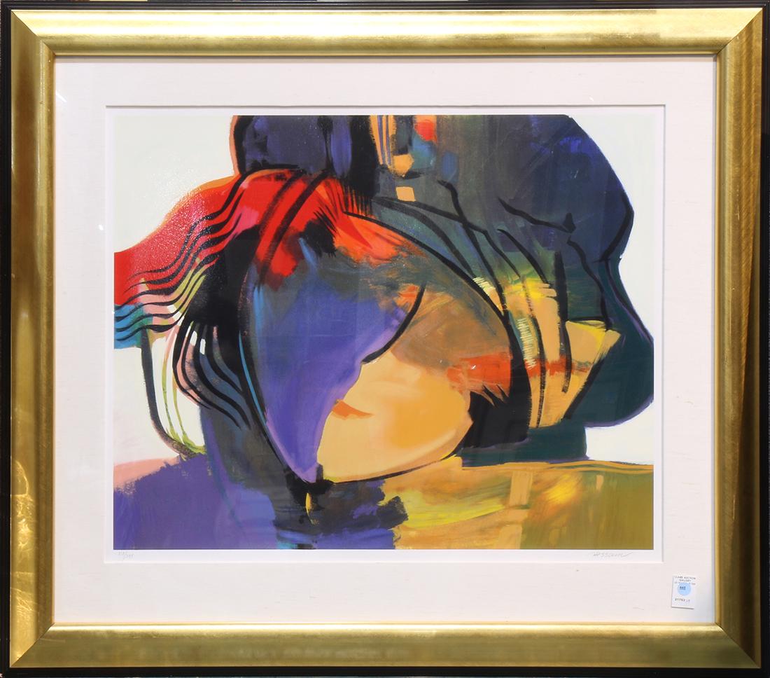Print, Hessam Abrishami: Hessam Abrishami (Iranian/American, b.1951), Purple Face, giclee print, pencil signed lower right, edition 118/395, overall (with frame): 37"h x 42.5"w