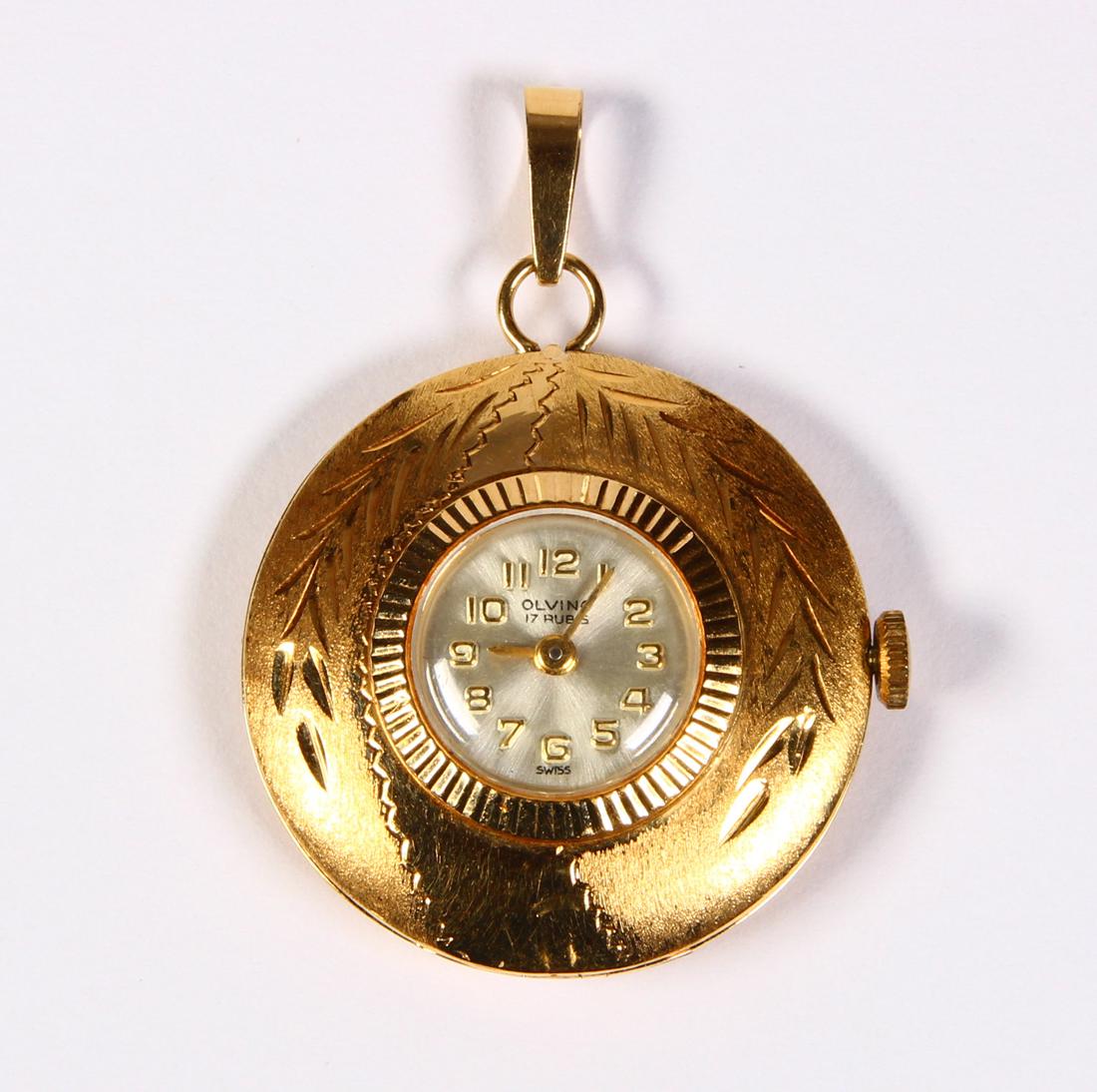 14k yellow gold pendant-locket watch (1 of 3)