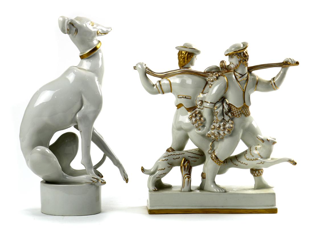 (lot of 2) Continental porcelain group (1 of 2)