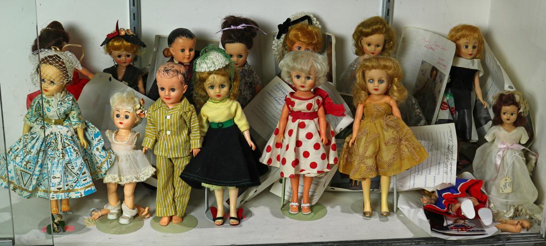 (lot of 15) One shelf of dolls including Vogue dolls, (1 of 1)