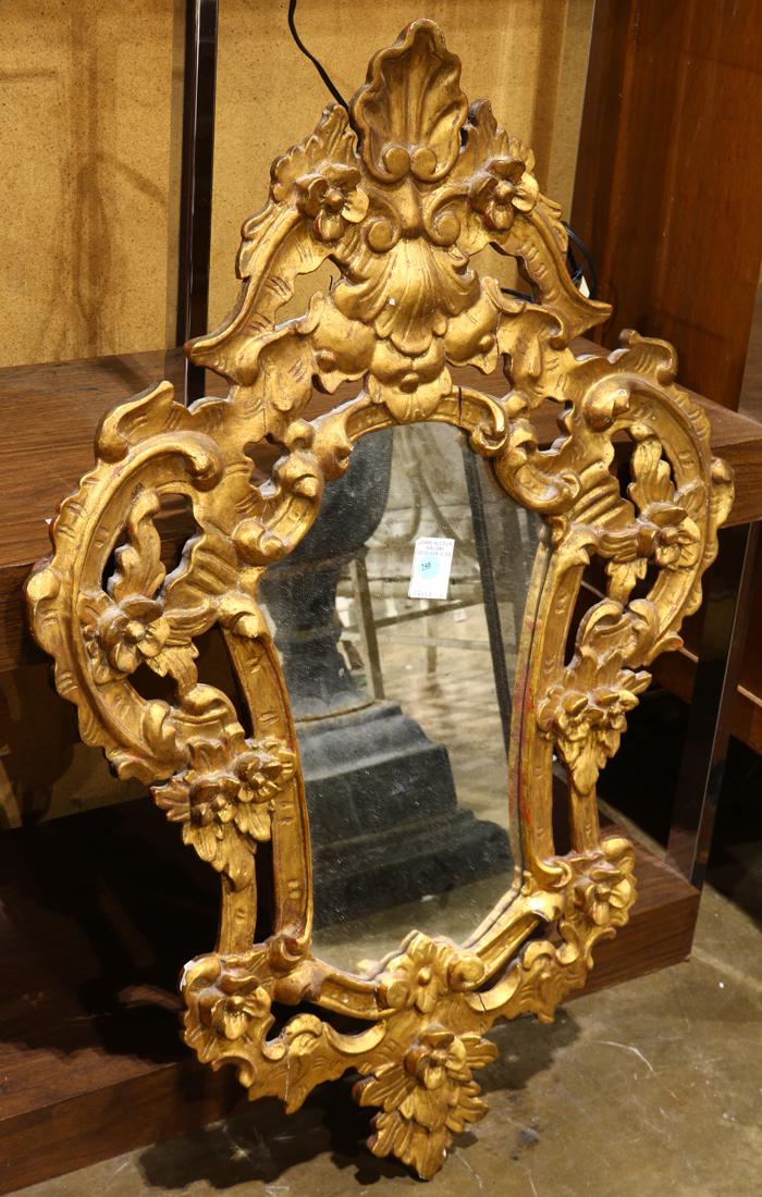 Rococo style giltwood carved looking glass (1 of 1)