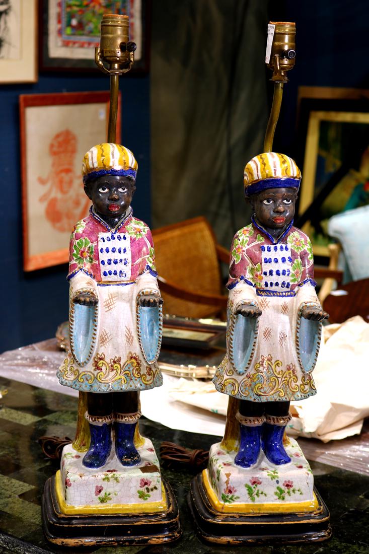 Pair of Venetian style Blackamoor form table lamps, (1 of 1)