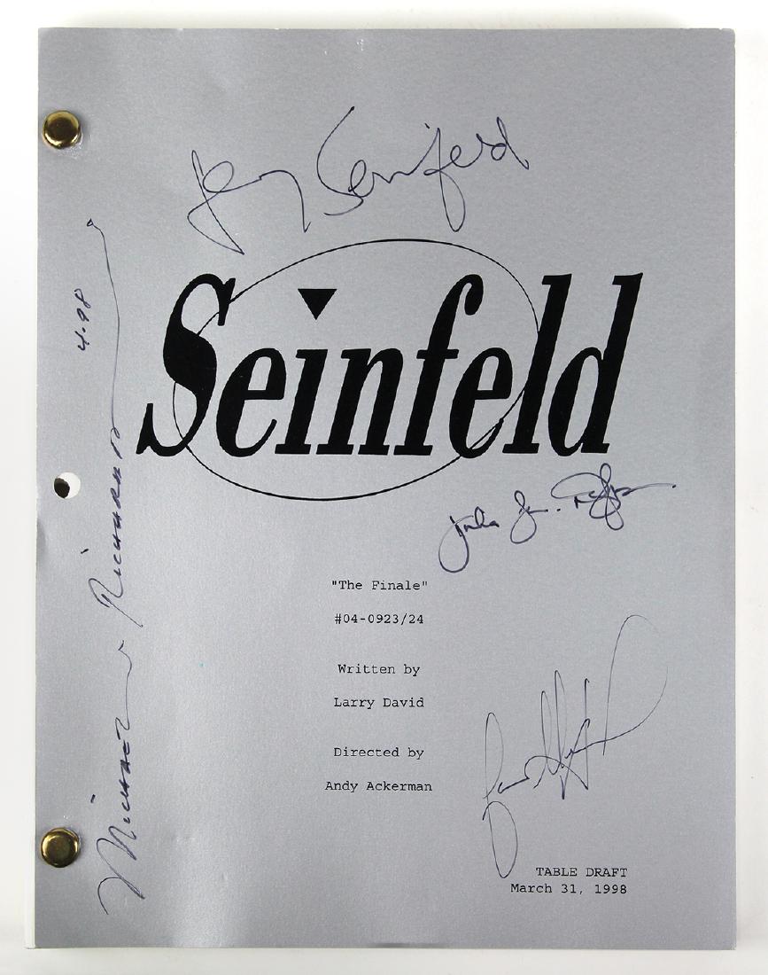 Autographed Seinfeld manuscript "The Finale": Autographed Seinfeld manuscript "The Finale", #04-0923/24 written by Larry David directed by Andy Ackerman, TABLE DRAFT March 31, 1998, signed by Michael Richards, Jerry Seinfeld, Julia Louis Dreyfuss