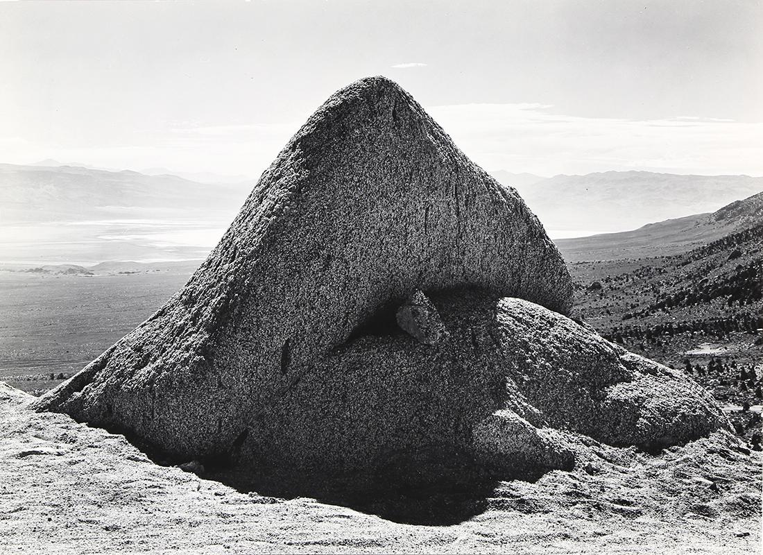 Photograph, Ansel Adams, Owens Valley from Whitney: Ansel Adams (American, 1902-1984), "Owens Valley from Whitney Portal Road," circa 1949, gelatin silver print, titled in pen verso, artist stamps "Photograph by Ansel Adams 131 - 24th Avenue, San Franc