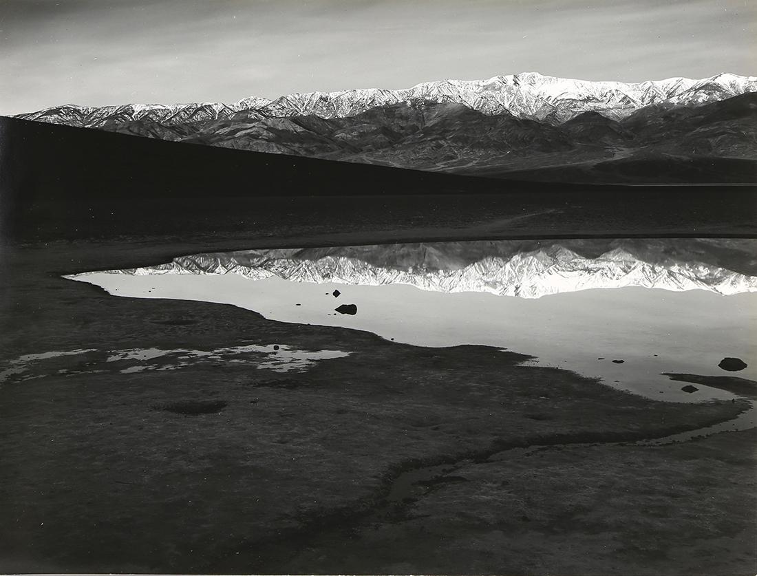 Photograph, Ansel Adams, Telescope Peak, Bad Water,: Ansel Adams (American, 1902-1984), "Telescope Peak, Bad Water, Death Valley National Monument," circa 1949, gelatin silver print, titled in pen verso, artist stamp "Photograph by Ansel Adams 131 - 24t