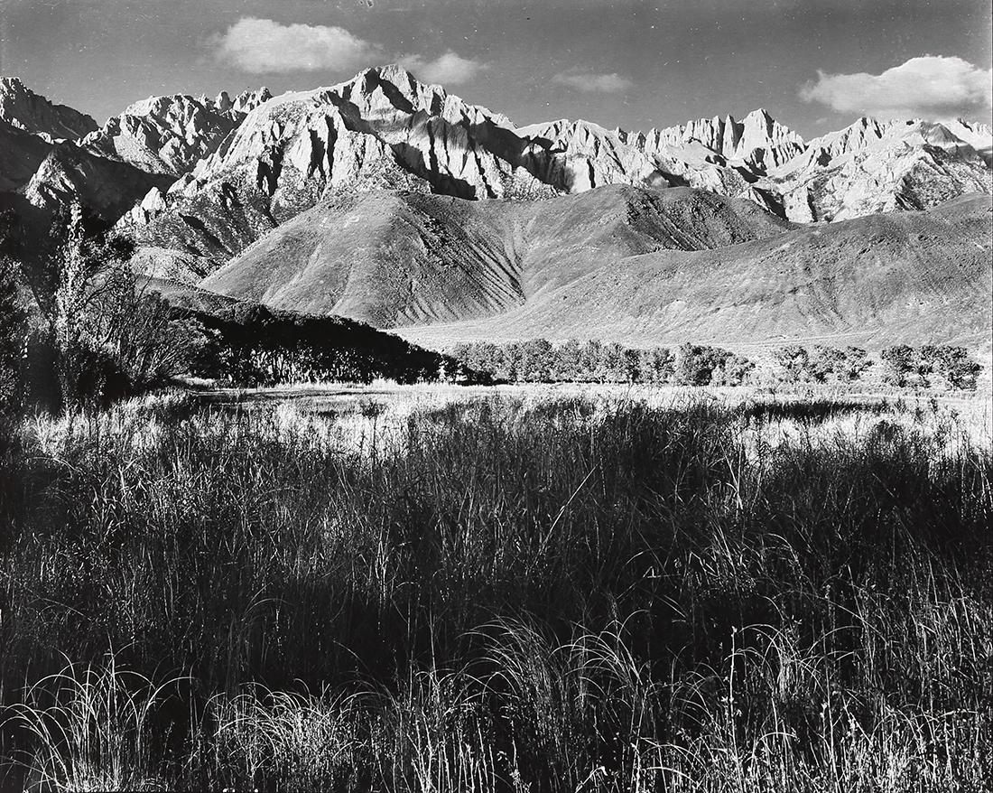 Photograph, Ansel Adams, Lone Pine Peak, Mount Whitney,: Ansel Adams (American, 1902-1984), "Lone Pine Peak, Mount Whitney, from Lone Pine, California," circa 1949, gelatin silver print, titled in ink verso, artist stamp "Photograph by Ansel Adams 131 - 24t