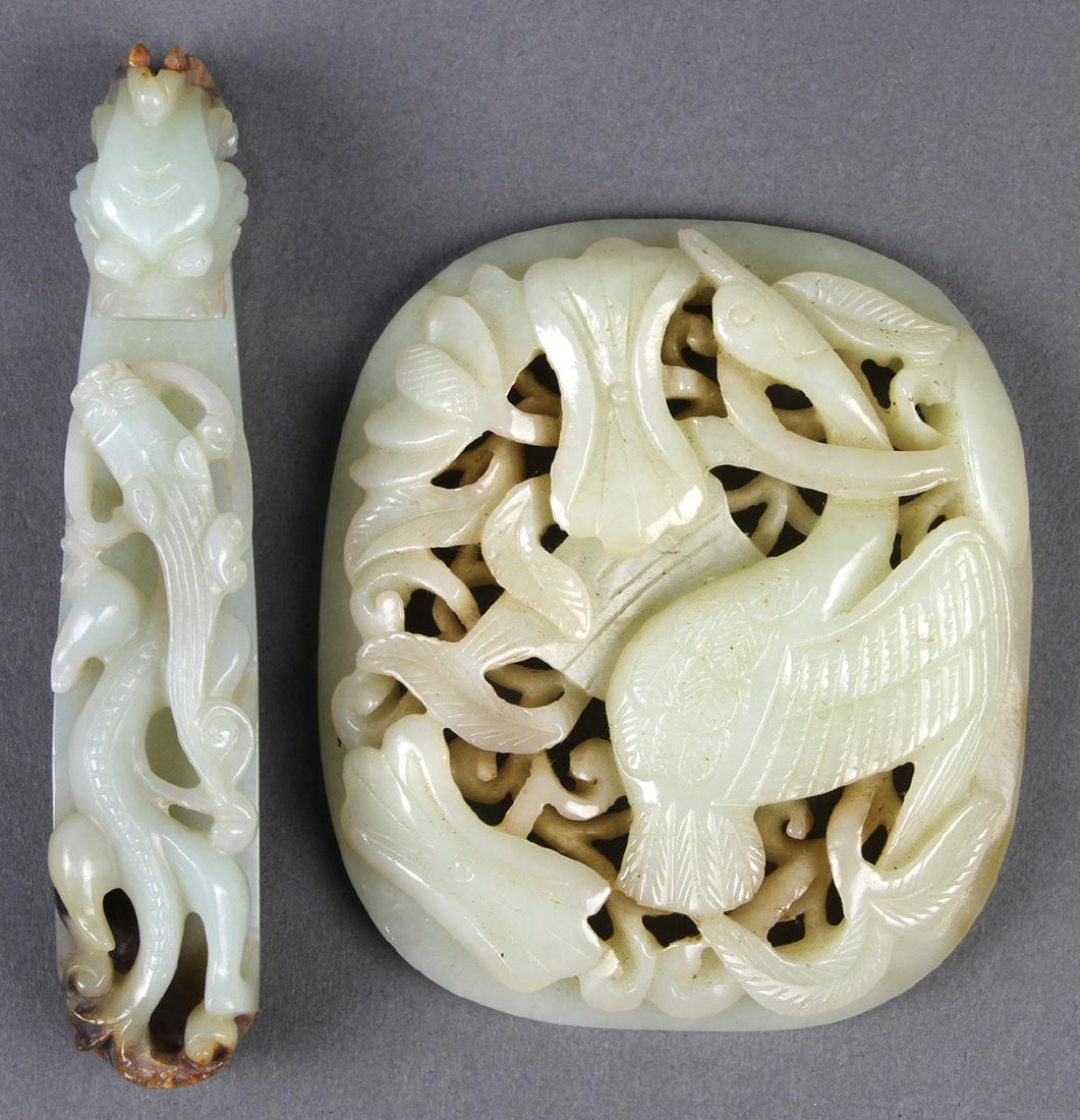 Chinese Hardstone Plaque and Belt Hook (1 of 4)