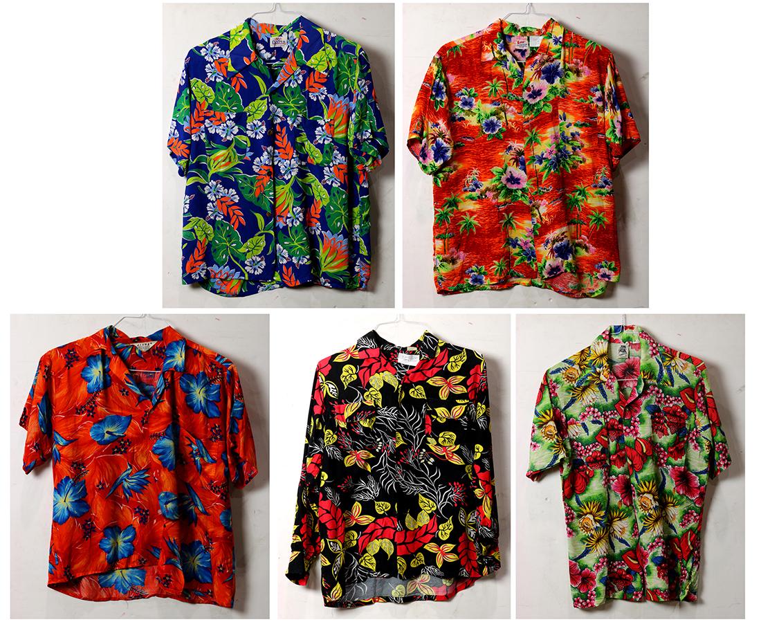 Hawaiian shirts, makers include Aloha, size M; (1 of 6)