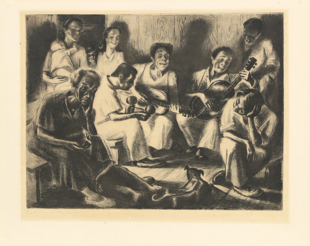 Print, Irwin D. Hoffman: Irwin D. Hoffman (American, 1901–1989), Singing Together, etching, pencil signed lower right, overall (sheet/unframed): 13.5"h x 17.75"w