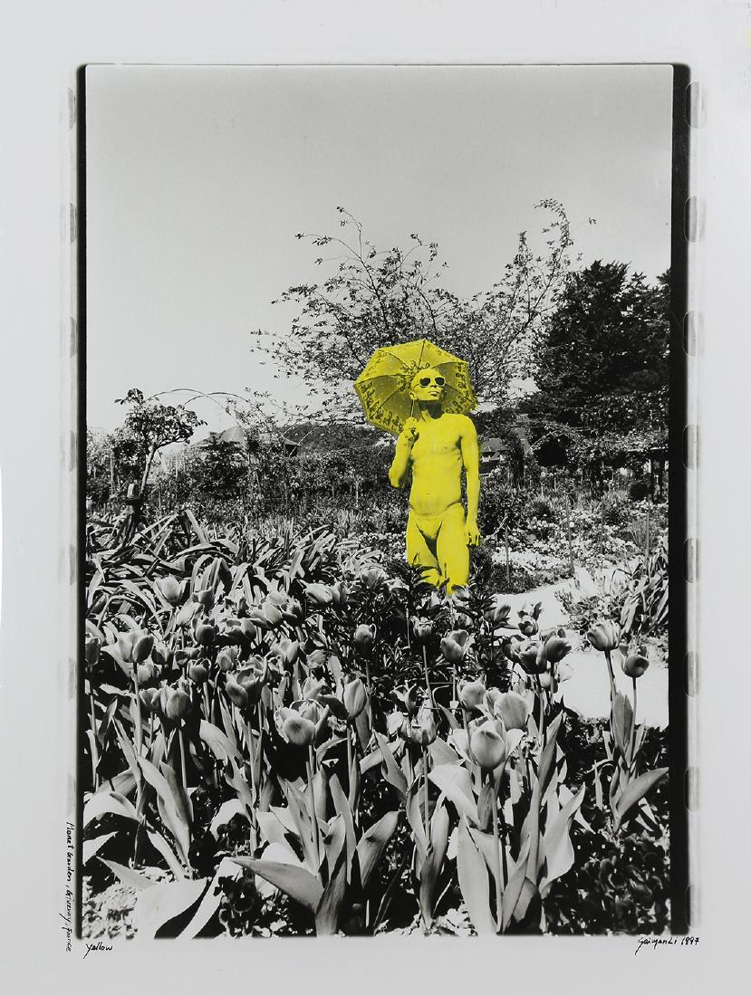 Photograph, Saiman Li: Saiman Li (American, contemporary), "Monet Garden, Giverny, France (yellow)," 1997, gelatin silver print w/hand-coloring, signed and dated lower right, overall (unframed): 20"h x 16"w