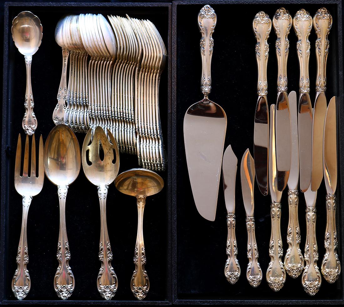 Gorham sterling silver flatware service for eight in (1 of 2)