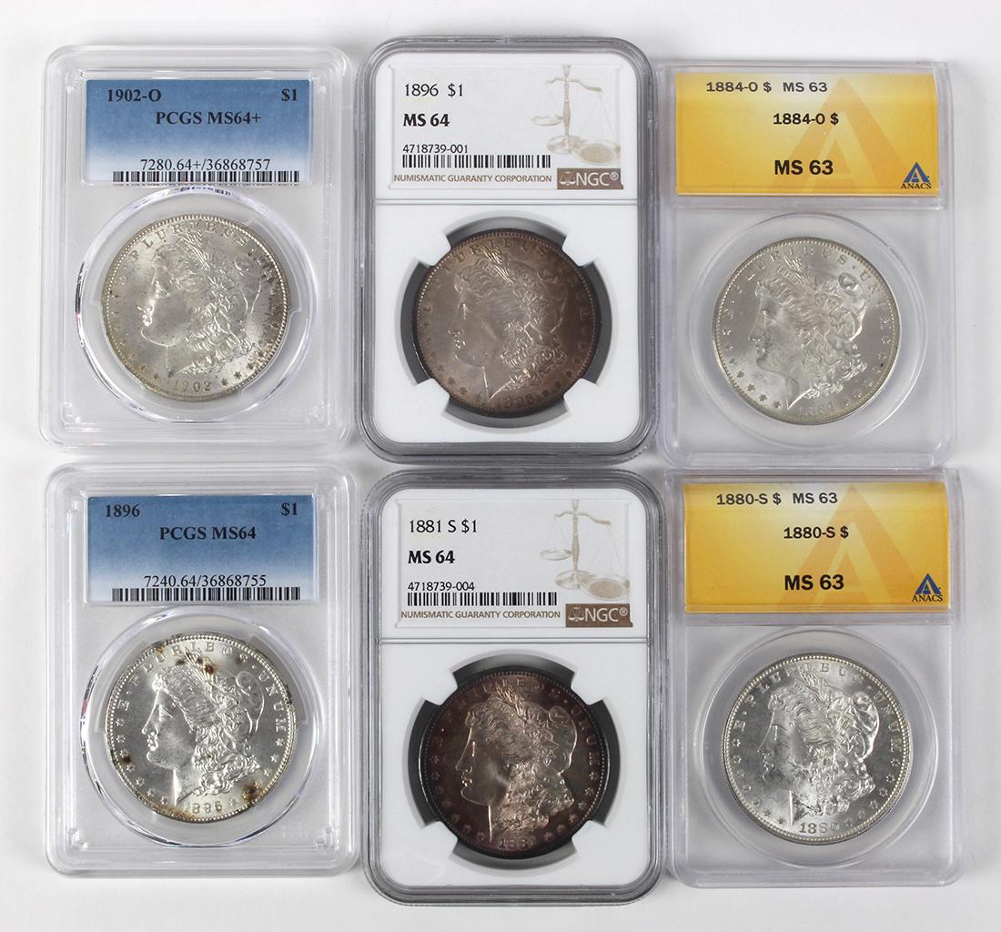 United States Morgan silver dollar coin group, (1 of 2)