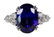 Tanzanite, diamond and platinum ring