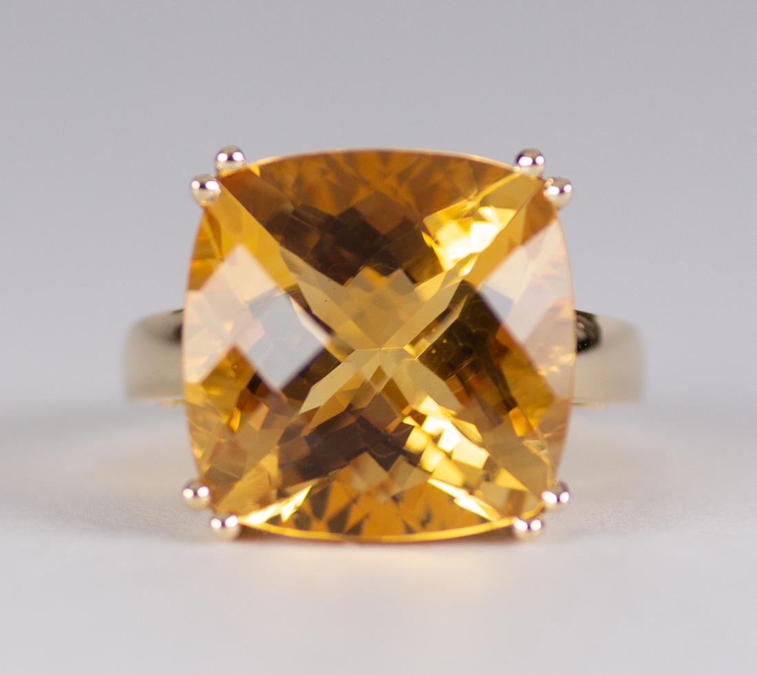 Citrine and 14k yellow gold ring (1 of 5)