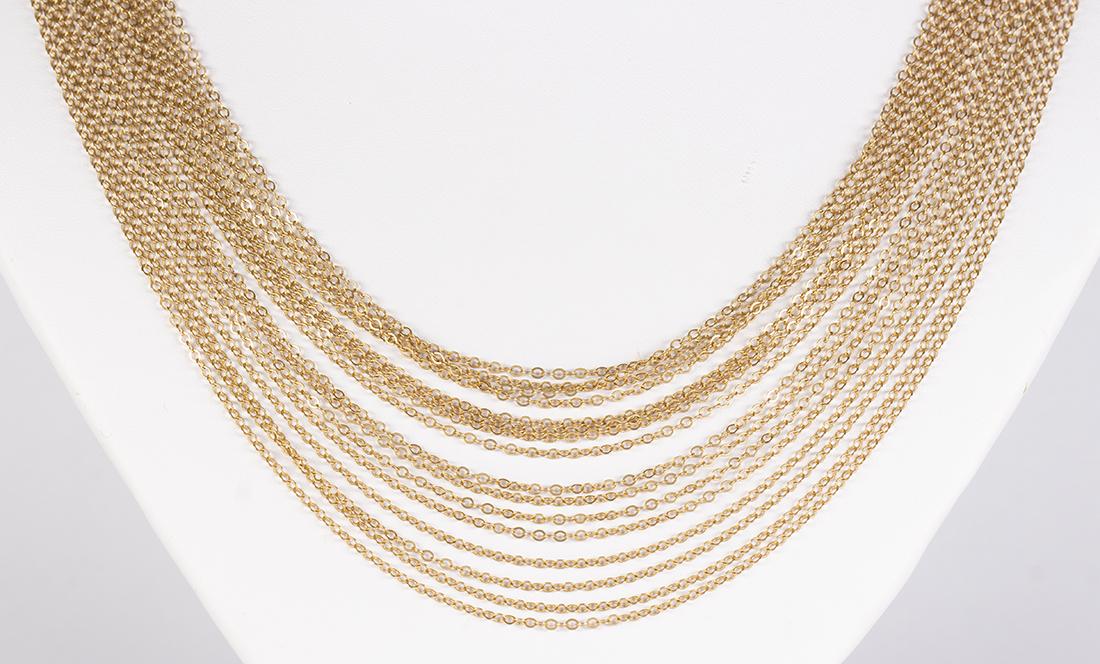 14k yellow gold multi-strand necklace (1 of 4)