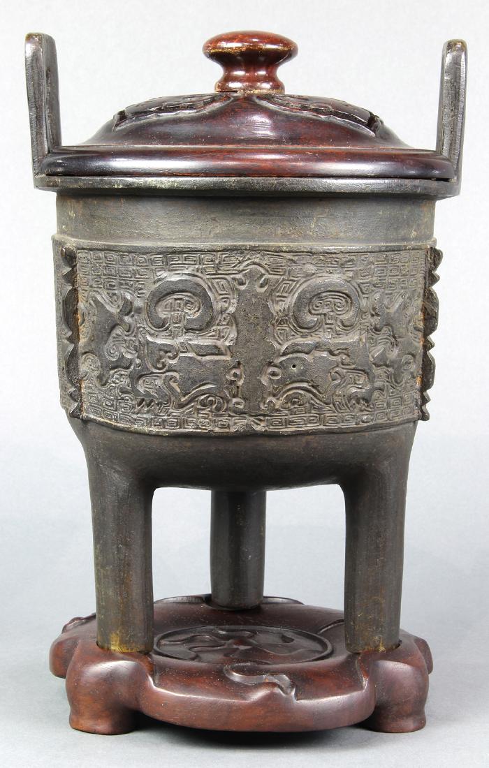 Chinese Archaistic Bronze Ding Censer (1 of 7)