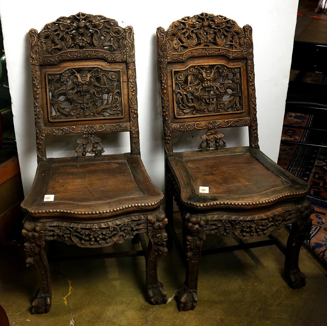 Chinese Wooden Dragon Chairs (1 of 1)