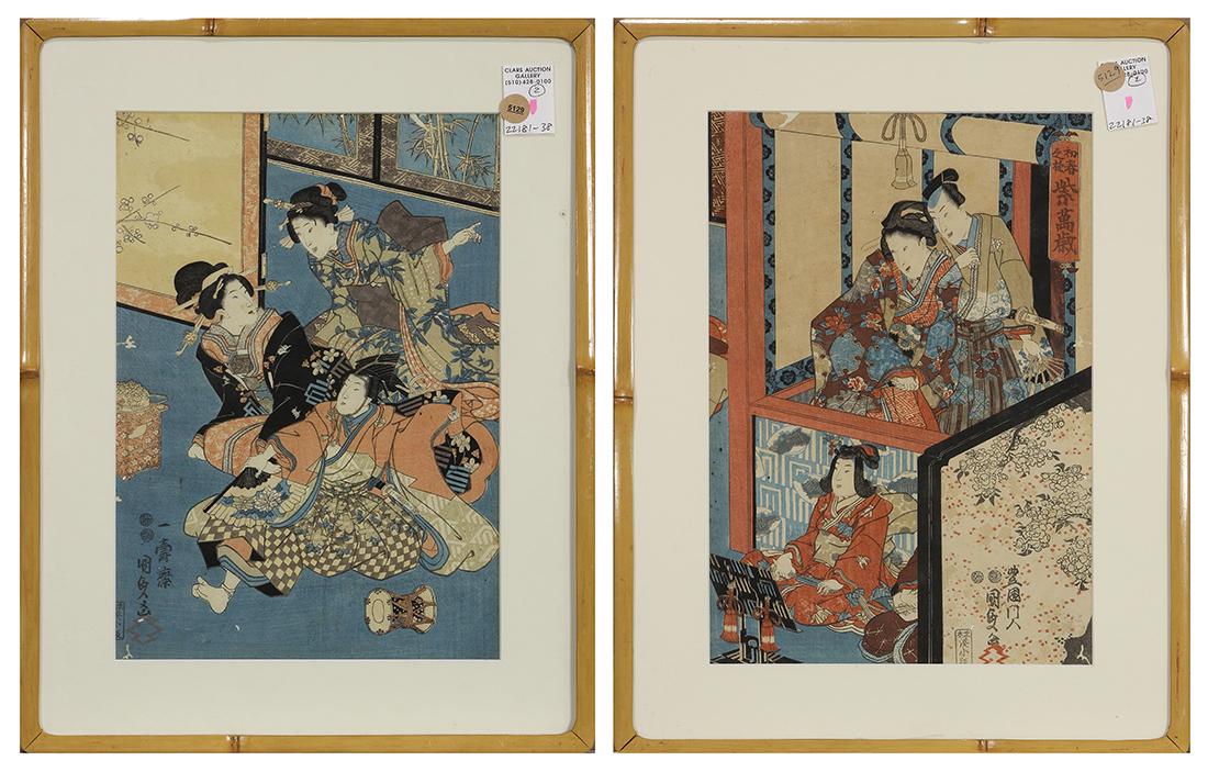 Japanese Woodblock Prints, Toyokuni, 19c (1 of 5)