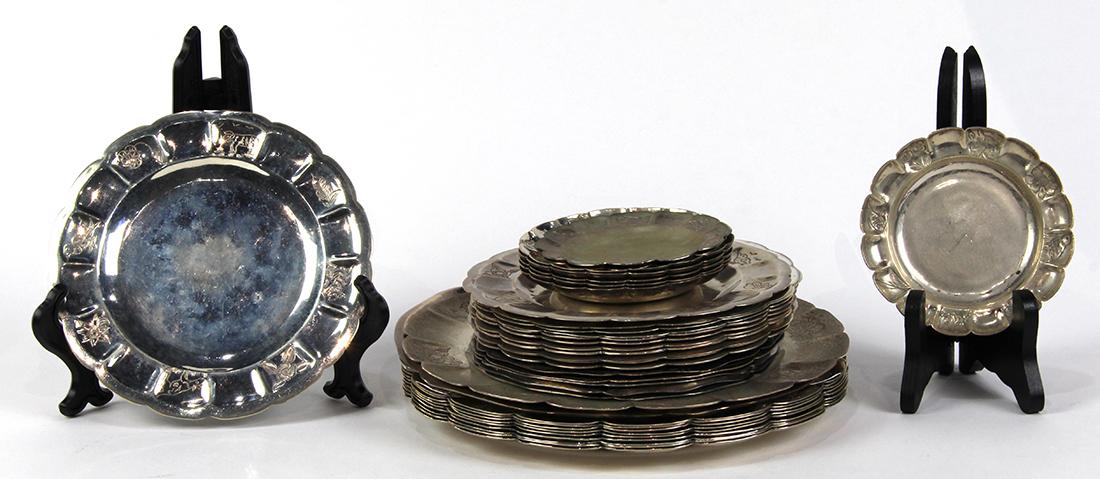 Mexican sterling silver plate group, makers include (1 of 5)
