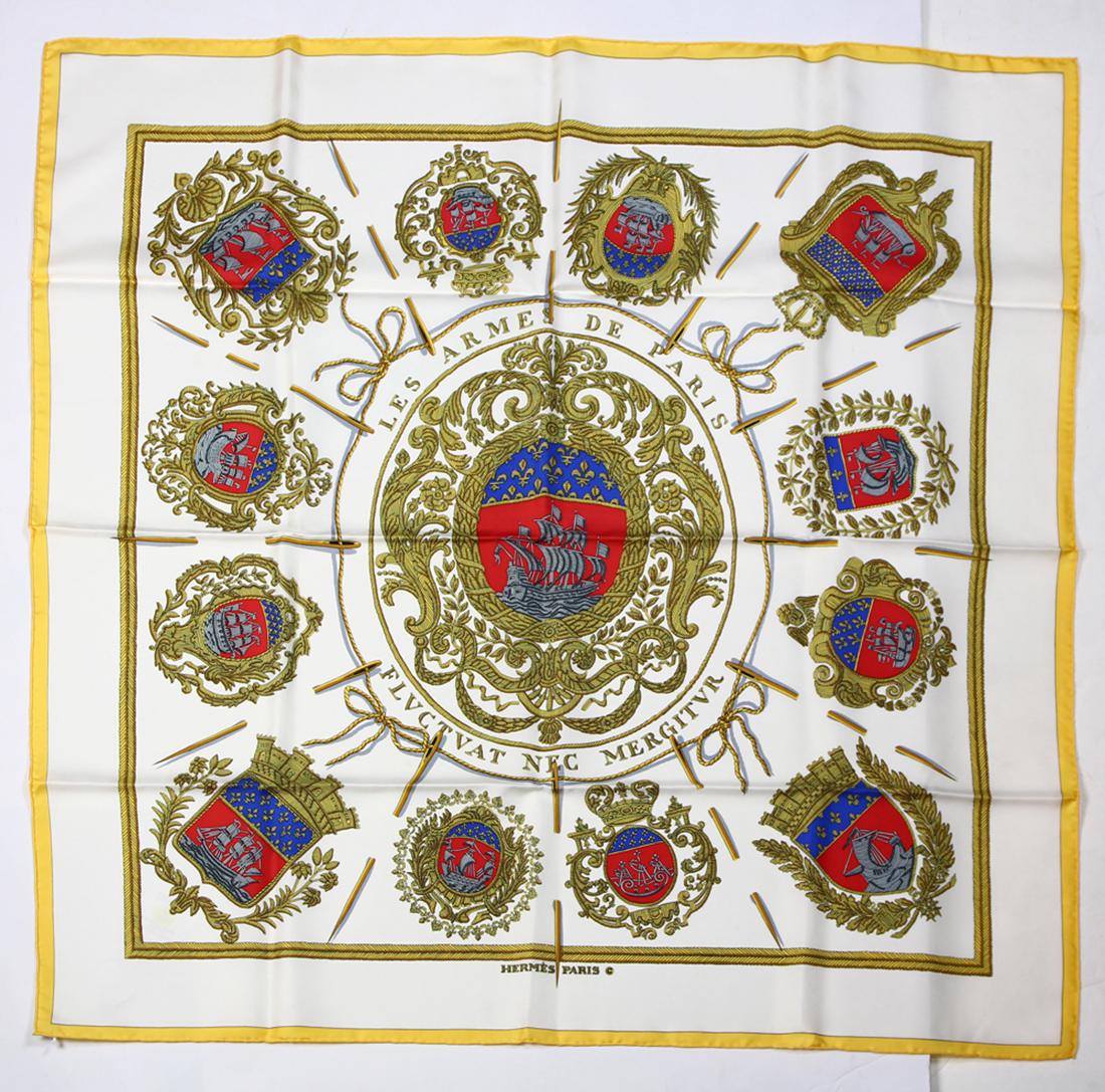 Hermes silk scarf, "Les Armes de Paris" By Hugo (1 of 1)