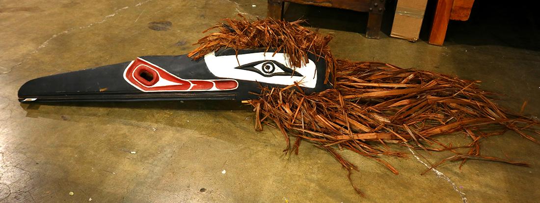 Native American Pacific Northwest raven dance mask with (1 of 1)