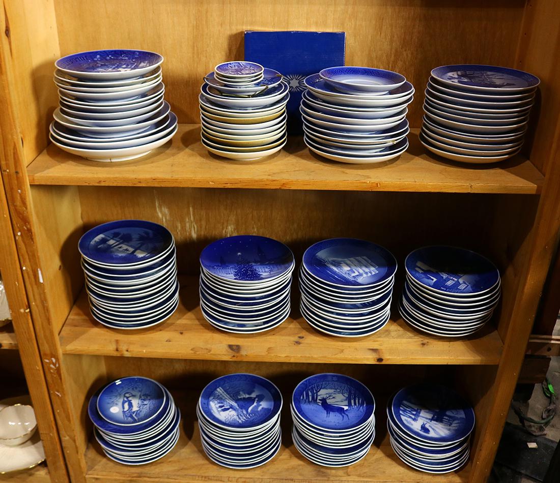 Three shelves of Danish commemorative plates, including (1 of 1)
