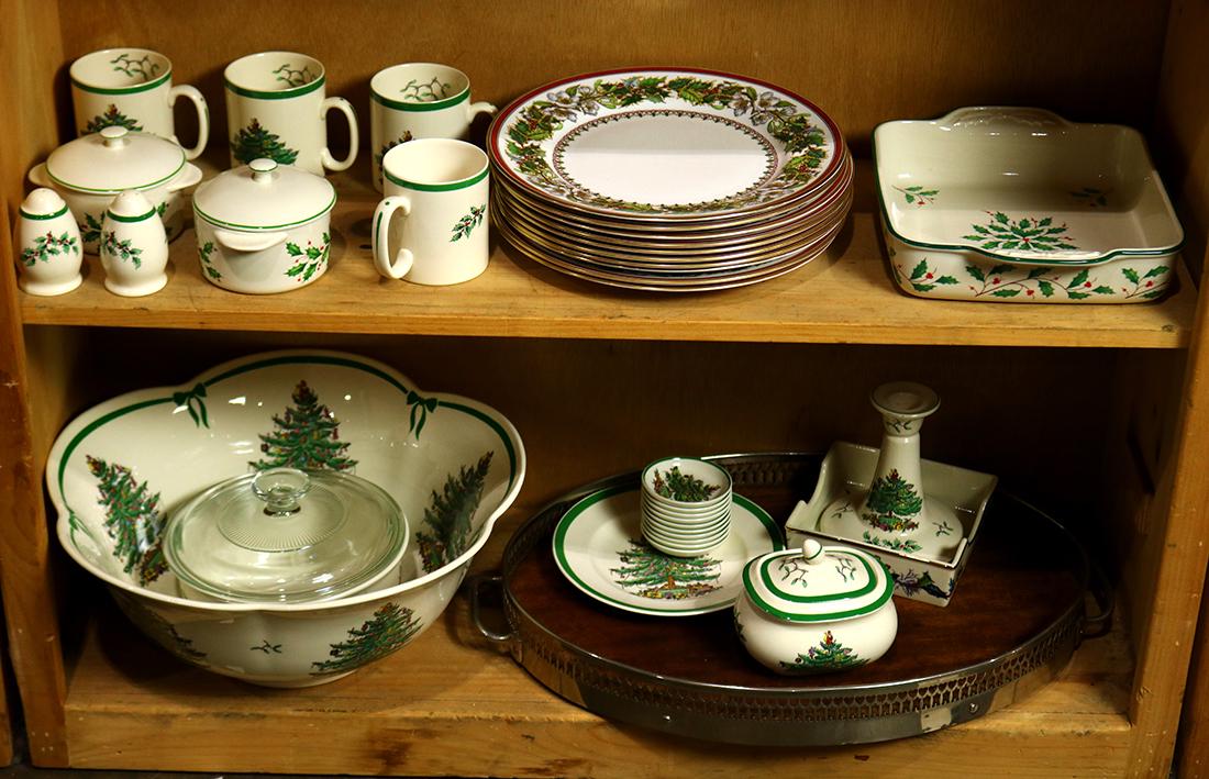 Two shelves of Spode in Christmas Rose and Christmas (1 of 1)