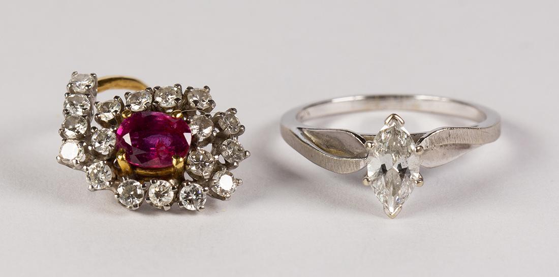 Ruby, diamond, gold jewelry and parts (1 of 3)