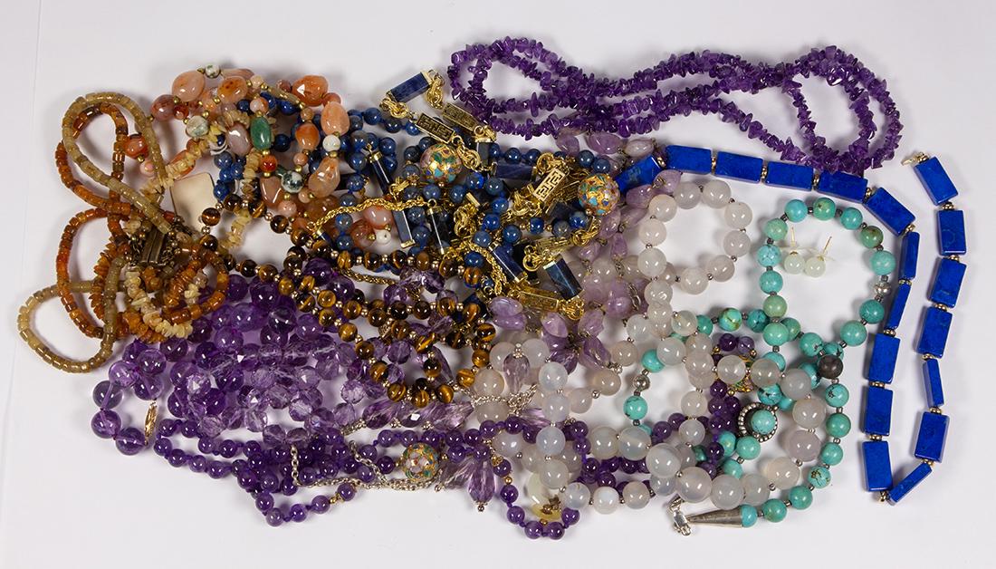 Collection of multi-stone, silver, metal, bead (1 of 1)