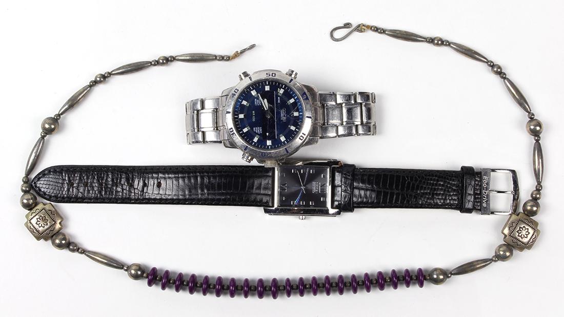 Metal wristwatches and sugilite silver necklace (1 of 1)