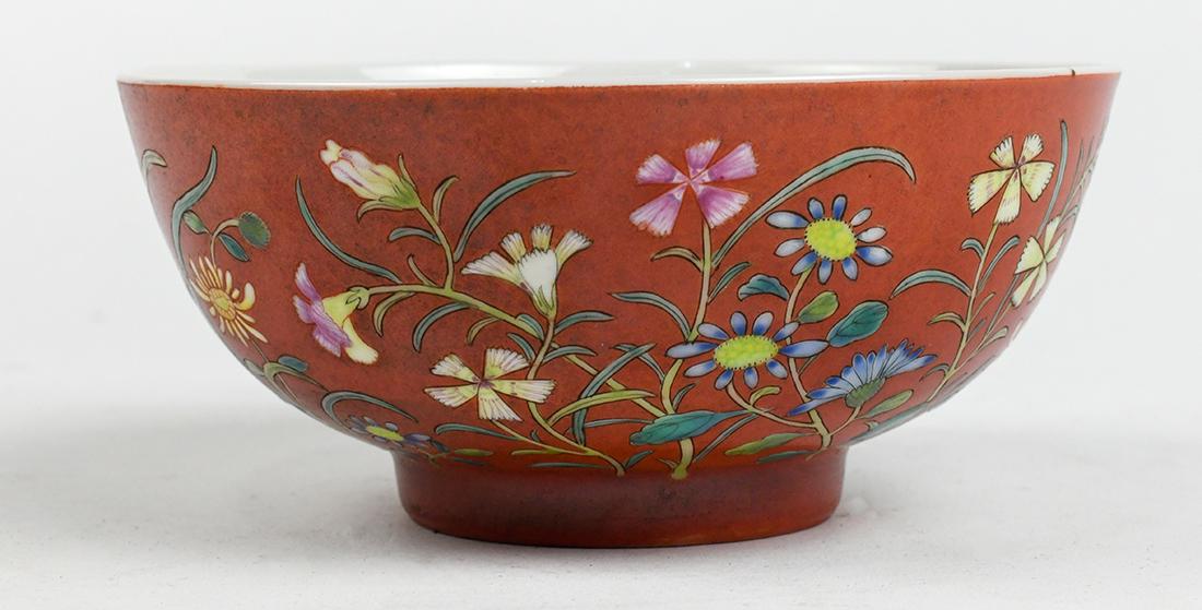 Chinese Porcelain Bowl, Flowers (1 of 3)