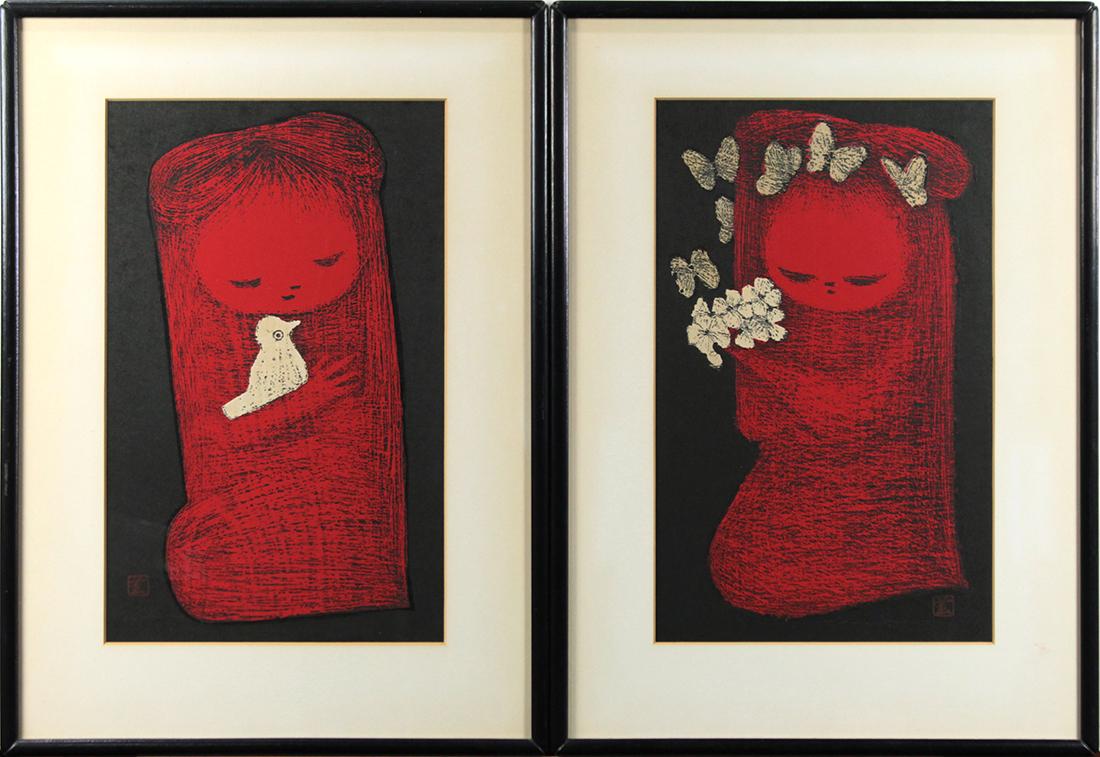 Japanese Modern Woodblock Prints, Kawano Kaoru (1 of 3)