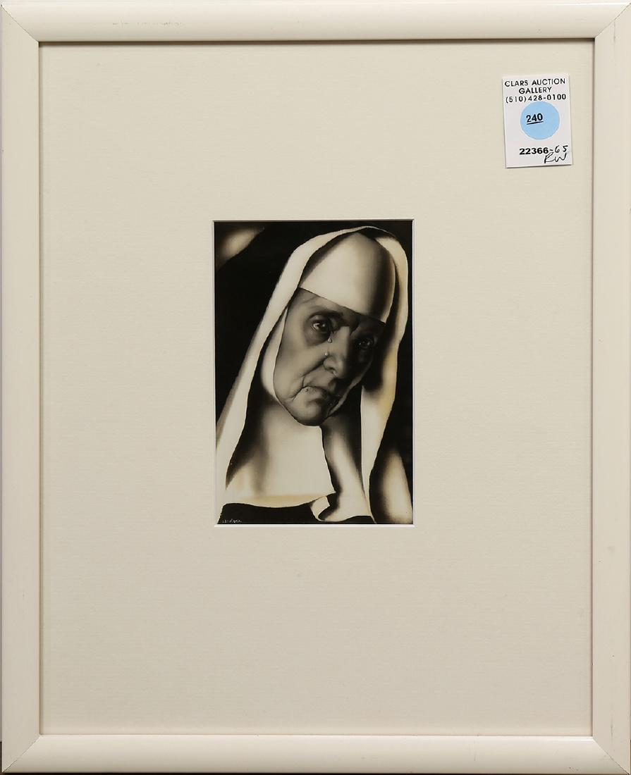 Photograph, After Tamara De Lempicka: After Tamara De Lempicka (Polish, 1898–1980), Untitled (Nun in Tears), color photograph, bears signature lower left, overall (with frame): 15"h x 12"w