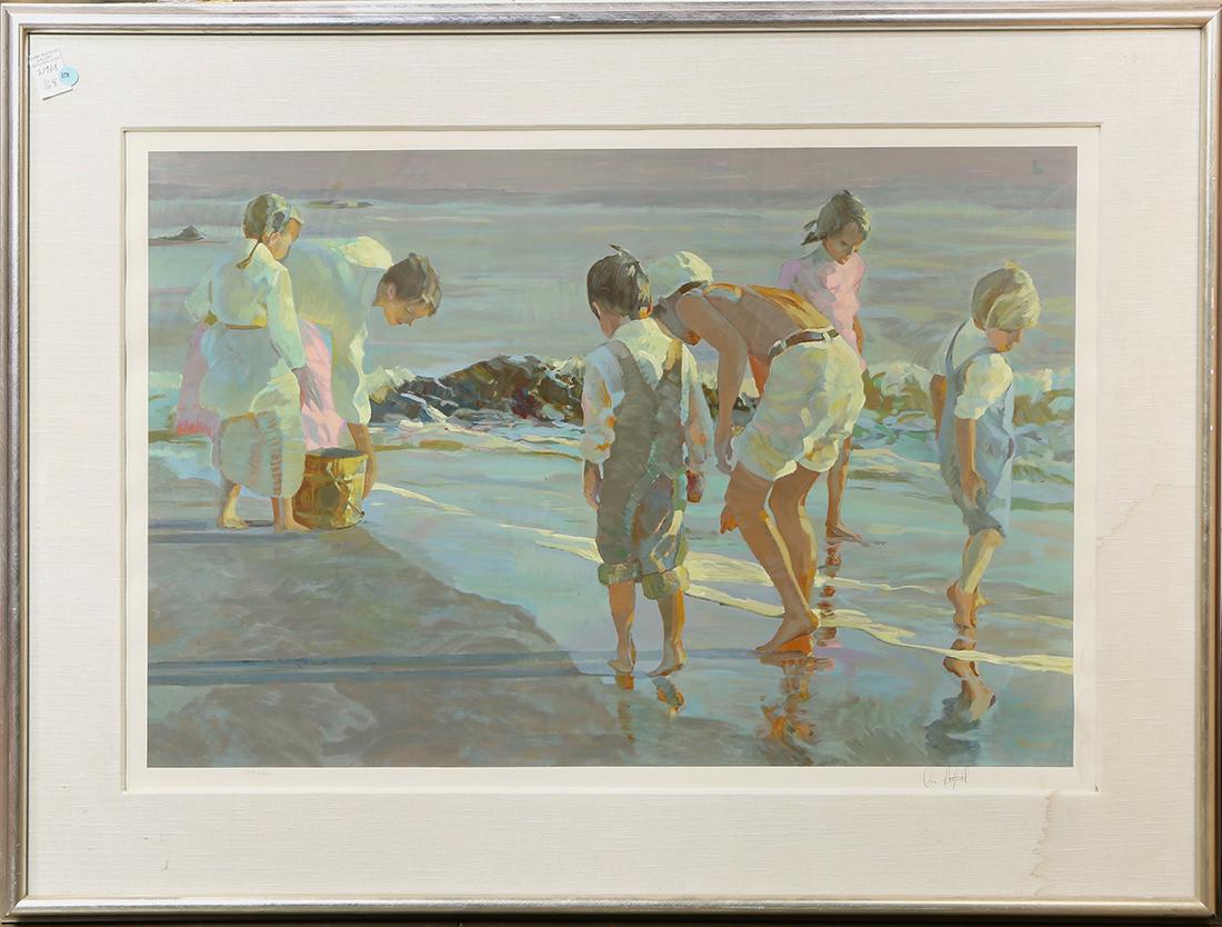 Don Hatfield, Family Beach Outing, litho (1 of 1)