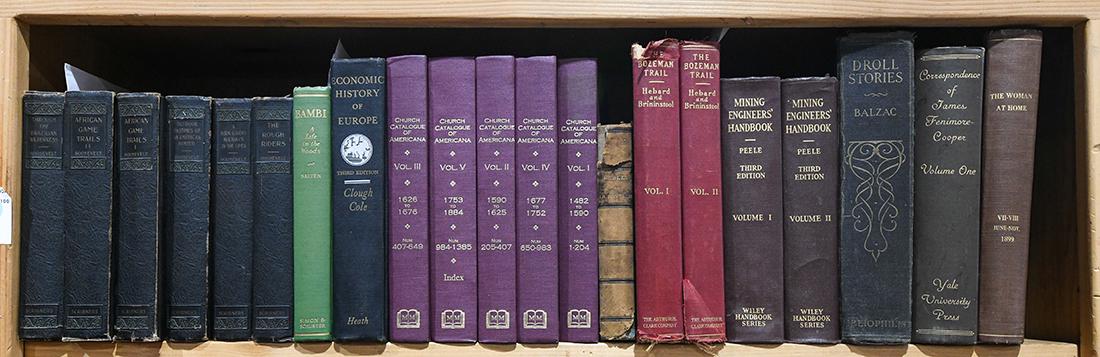 Two shelves of books including 22 volumes of American (1 of 2)