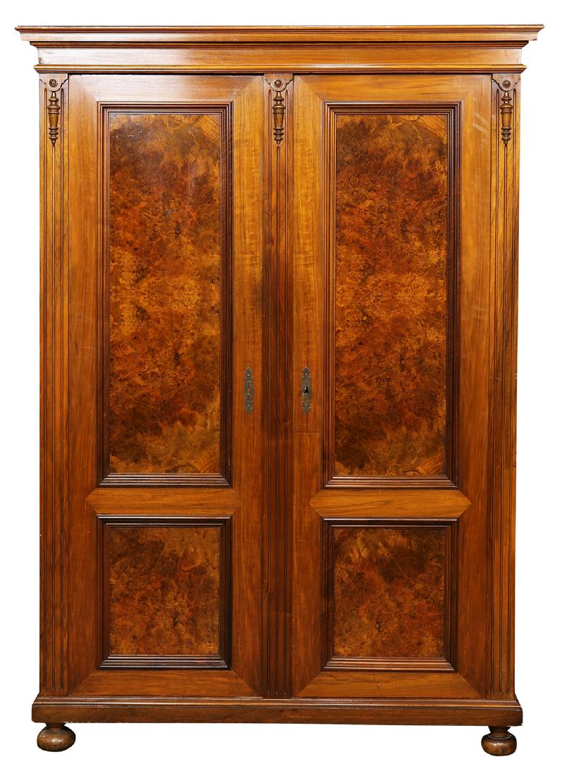 English walnut wardrobe circa 1900 (1 of 5)
