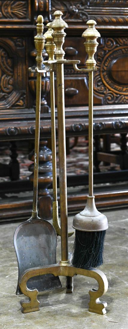 Brass fireplace tool set (1 of 1)