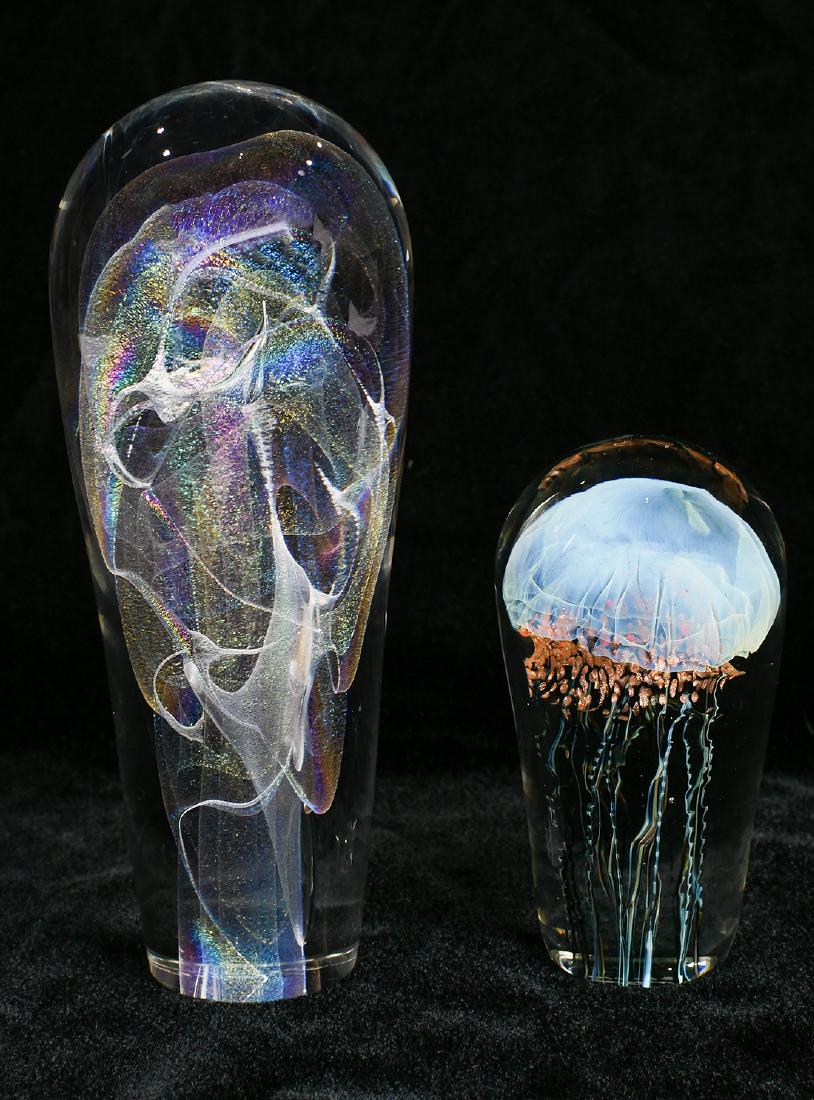 Rick Satava art glass jellyfish paperweight sculptures (1 of 5)