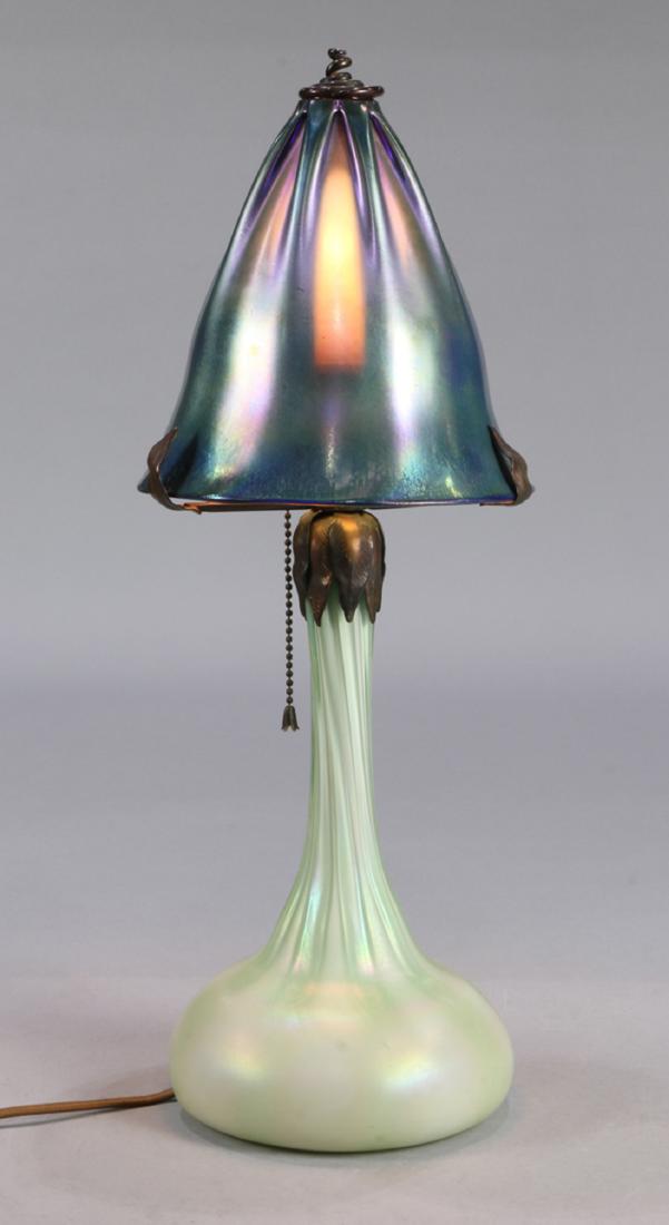 Tiffany style favrile glass table lamp (1 of 4)