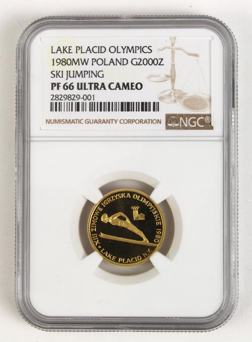 A Lake Placid Winter Olympics ski jumping coin (1 of 3)