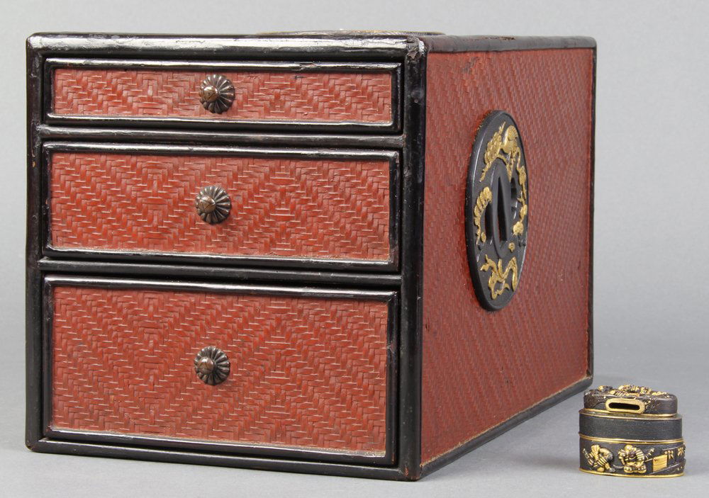 Japanese  Chest with Katana Tsuba (1 of 10)