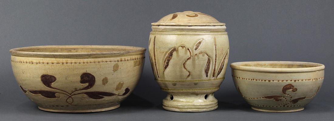 Vietnamese White Glaze Brown Inlaid Bowls/Jar (1 of 8)