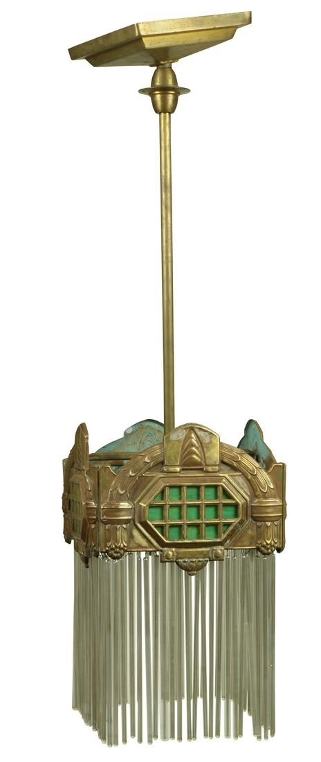 Jugenstil brass chandelier circa 1910 (1 of 3)