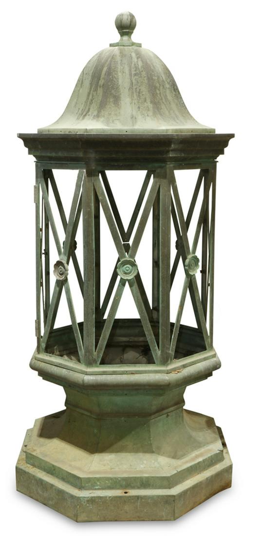 Monumental Georgian style outdoor bronze lantern, (1 of 3)